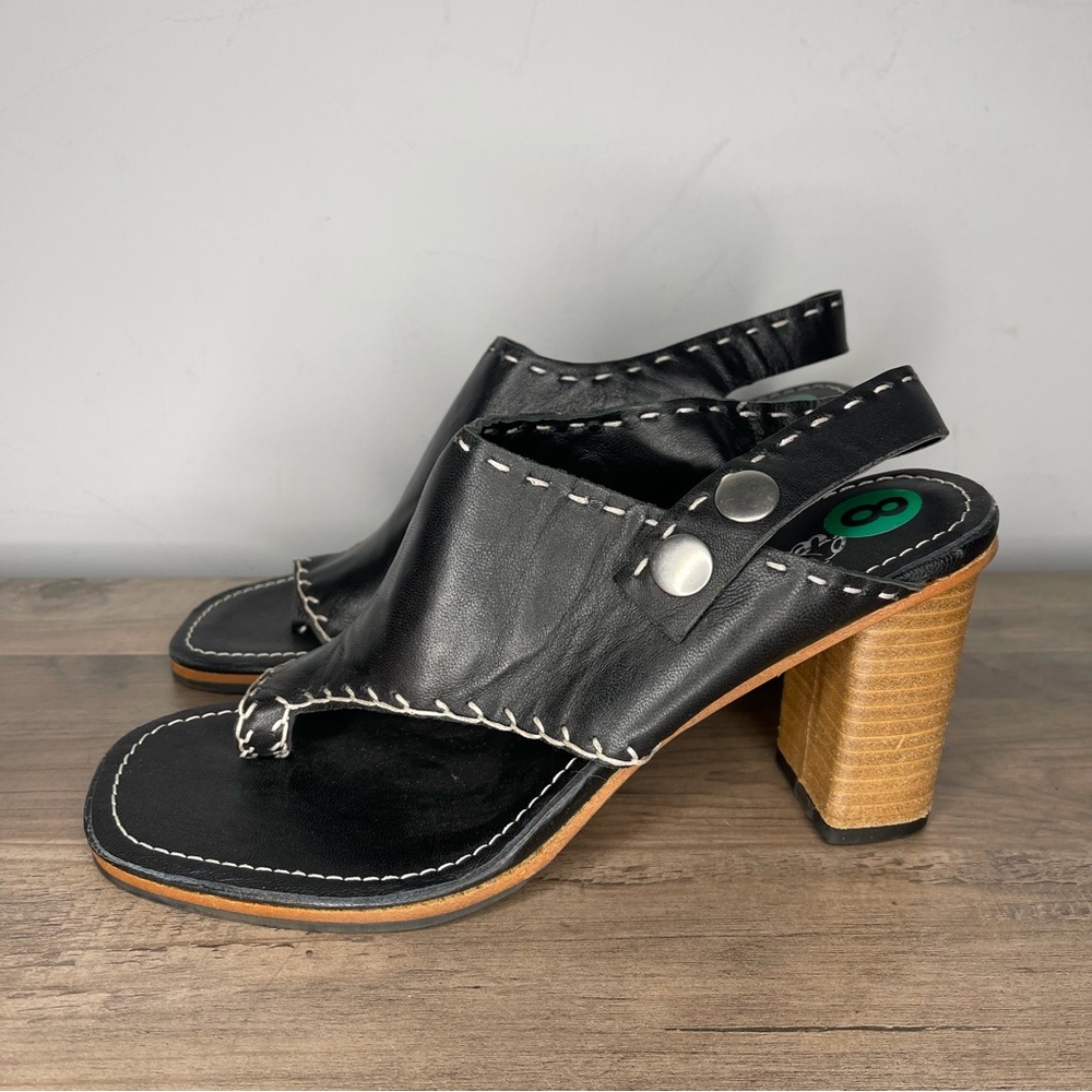 Stylish women’s Free People Marlowe Black Leather Women's Sandals sz 39 8.5 - Picture 2 of 9